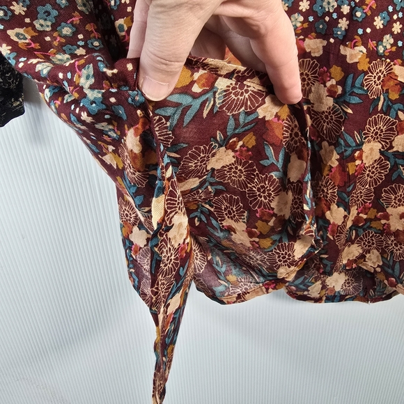 NWT Natural Life Sierra Mixed Print Floral Kimono Size S/M Brown Teal Rust - Picture 12 of 13